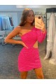 Short Long Sleeves Velvet Sequin Sheath Evening Gowns Aberdeen